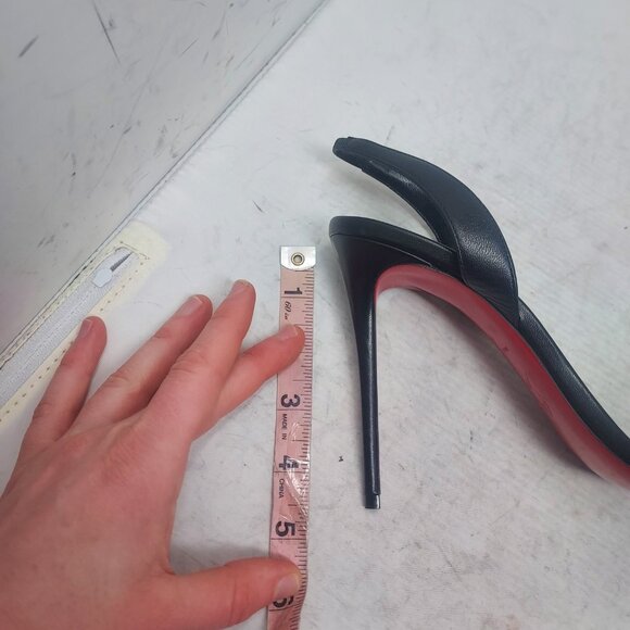 Christian Louboutin O Marylin Leather Black Strappy Heel Sandal - Picture 8 of 12